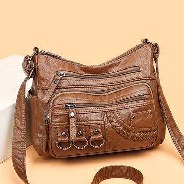 Xajzpa Vintage Pu Leather Luxury Purses and Handbags High Quality Women's Bag Design Multi-pocket Ladies Crossbody Shoulder Bags